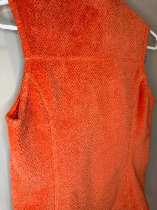 Patagonia Fleece Vest Womens Orange Full Zip Polartec Outdoor Small Lightweight - Picture 6 of 9